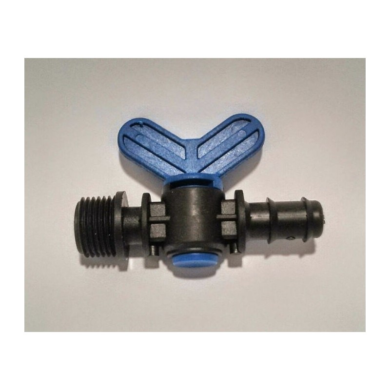VALVOLA RUBINETTO PER TUBO ALA A GOCCIA D.16 ATTACCO A VITE 3/4"