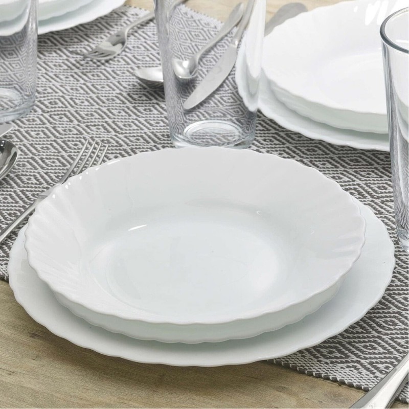 Piatti da tavolo in vetro temperato bianco modello Prima della Bormioli Rocco