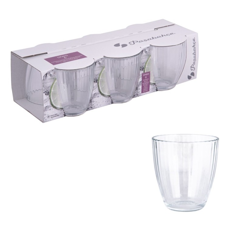 Set 6 bicchieri in vetro trasparente modello Linea acqua da 280 ml Pasabahce