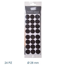 FELTRINI ADESIVI SOTTOSEDIE ROTONDI 28 MM - 24 Pz MARRONE