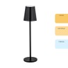 LAMPADA DA TAVOLO A LED CAMILLA RICARICABILE 28 CM NERO