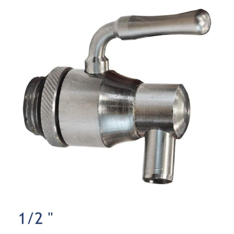 Rubinetto Inox 1/2" con Beccuccio Salvagoccia – Acciaio Inox 18/10