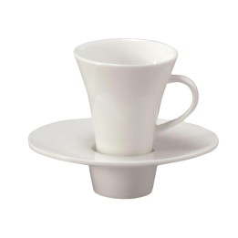 Tazzine Caffè con Piattino Trombetta 4 pz Bianche | Ragstore.it