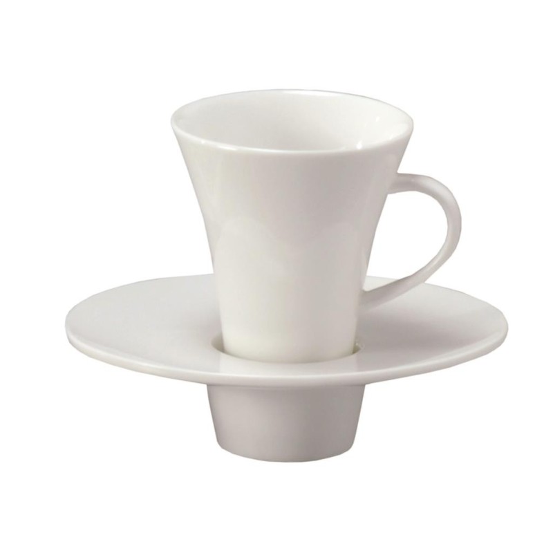 Tazzine Caffè con Piattino Trombetta 4 pz Bianche | Ragstore.it