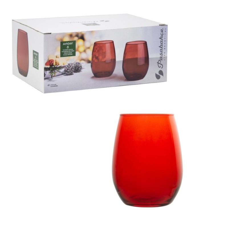 Bicchieri in vetro rossi natalizi Amber 35 cl