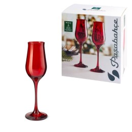 Set 6 calici vetro rossi Wavy Pasabahce