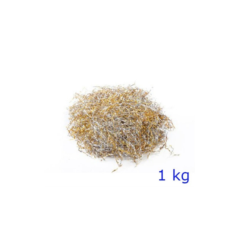 PAGLIA SINTETICA ORO ARGENTO PER CONFEZIONAMENTO CESTI 1 KG