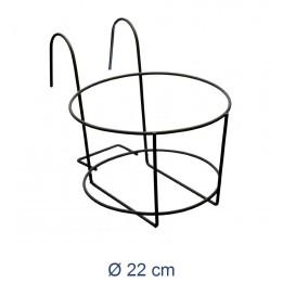FIORIERA FERRO PORTA VASO ROTONDO CM 22 NERO