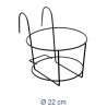 FIORIERA FERRO PORTA VASO ROTONDO CM 22 NERO