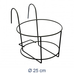 FIORIERA FERRO PORTA VASO ROTONDO CM 25 NERO