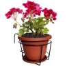 Balconiera in ferro rotonda completa di vaso per fiori