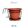Balconiera ferro per terrazzo con vaso a campana da 25 cm