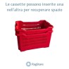 Cesta forata per frutta e ortaggi accatastabile salva spazio rossa