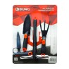 Set 4 attrezzi da giardino in plastica - piantatore - rastrello - paletta - 8052101460681