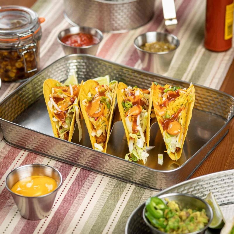 Supporto Porta Tacos in Acciaio Inox | 3 o 4 Posti | Perfetto per Servire