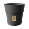 Vaso rotondo in plastica modello Ethica da 25 cm colore Grigio Grafite