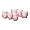 Set 6 bicchieri in vetro colore rosa modello Slot lilac rose