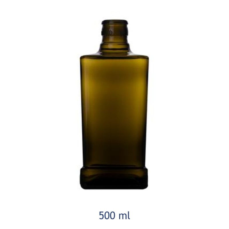 BOTTIGLIA VETRO KING QUADRA ANTI FRODE 500 ml VERDE ANTICO