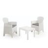 SALOTTO RESINA RATTAN AKITA Pz 3 BIANCO