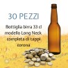 Set di 30 bottiglie nuove per imbottigliamento birra artigianale da 330 ml