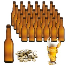 kit 30 bottiglie in vetro vuote per birra da 33 cl Long Neck