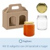 Kit Regalo Miele con 24 Barattoli e 12 Valigette – Perfetto per confezioni eleganti