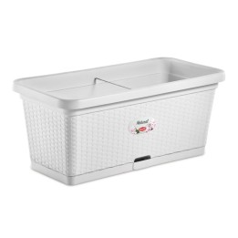 Fioriera Rettangolare Natural 80x40x34 cm Bianco | Vasi da Giardino Ragstore