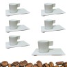 Set 6 Tazzine Caffè con Piattino Zenith in Porcellana Bianca – Eleganza Moderna