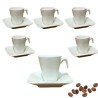 Tazzine Caffè con Piattino Zeta 6 pz Bianche in Porcellana | Ragstore