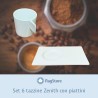 Set 6 Tazzine Caffè con Piattino Zenith in Porcellana Bianca – Eleganza Moderna