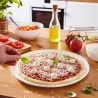 Vista frontale del piatto pizza bianco in vetro temperato Arcopal 32 cm Luminarc