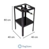 Dimensioni fornellone con supporto da campeggio e catering cm 40x40x80