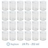 kit di 24 barattoli vetro per marmellata e confettura da 212 ml completi di tappo