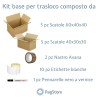 kit con scatole americane nastro etichette e pennarello per traslochi casa ufficio