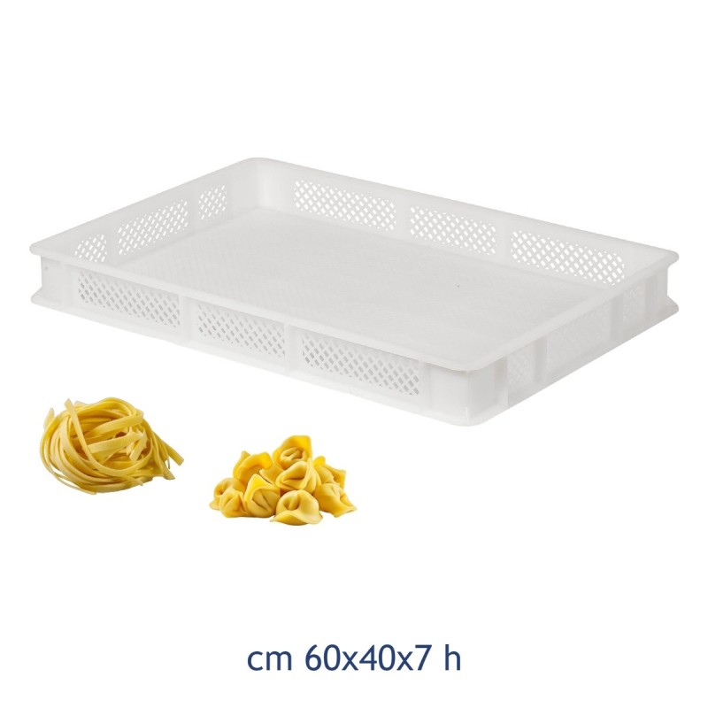 Cassetta rettangolare forata per alimenti 60x40x7 h bianca