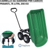 Carrello da giardino ribaltabile da 75 lt con 4 ruote pneumatiche