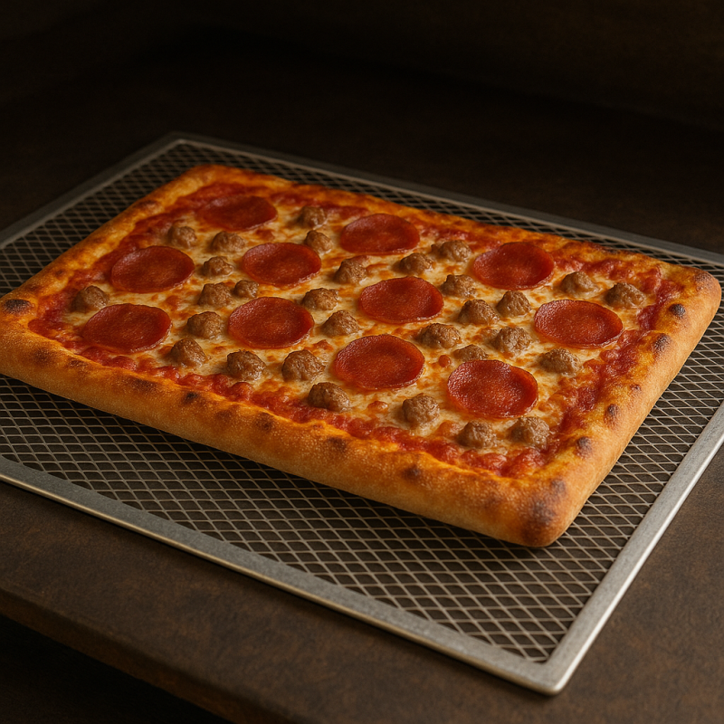 RETINA IN ALLUMINIO PER COTTURA PIZZA CM 40x60