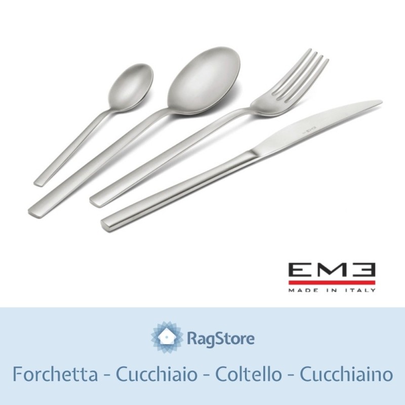 Servizio Posate EME 24 pz Acciaio Inox Fashion Sabbiato | RagStore