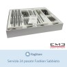 Eme set regalo di 24 posate in acciaio inox moderne con effetto sabbiato