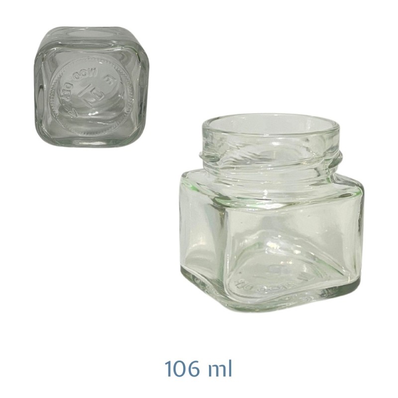 Barattolo Vetro Quadro Basic 106 ml Ø58 - Barattoli | Ragstore