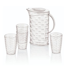 Caraffa Plastica 2L con 4 Bicchieri - Set Elegante | RagStore