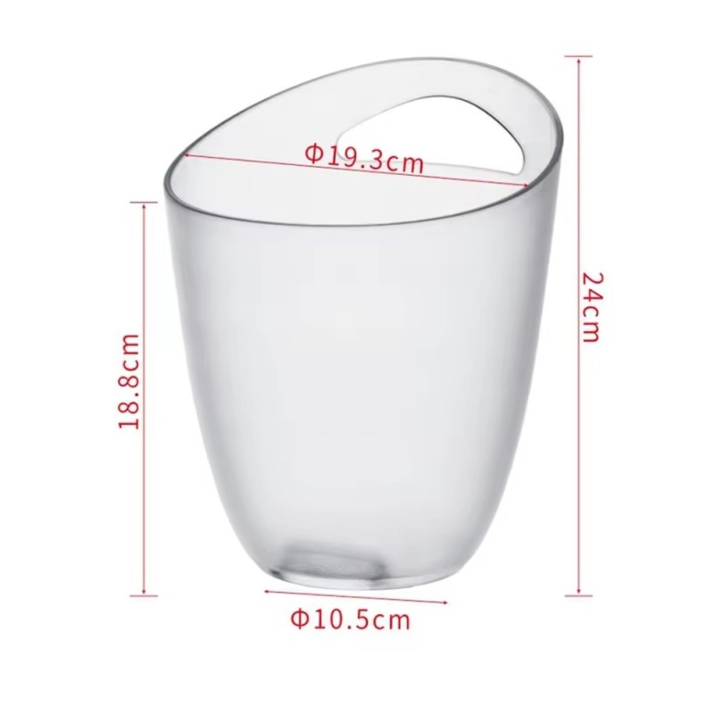 Dimensioni secchiello ghiaccio in plexiglass trasparente per bottiglia