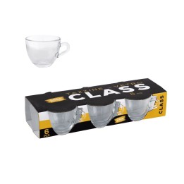 TAZZINE CAFFE' IN VETRO CLASS 6 PZ TRASPARENTI