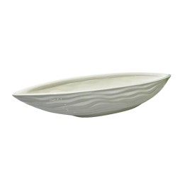 Vaso Centrotavola Porcellana Barchetta Bianco cm 40x13 | RagStore
