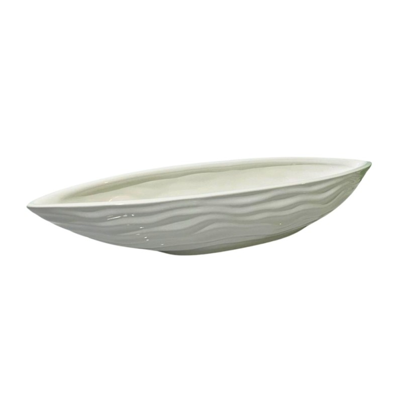 Vaso Centrotavola Porcellana Barchetta Bianco cm 40x13 | RagStore