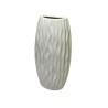 Vaso porta fiori Garupa in porcellana bianca con effetto dune sabbia