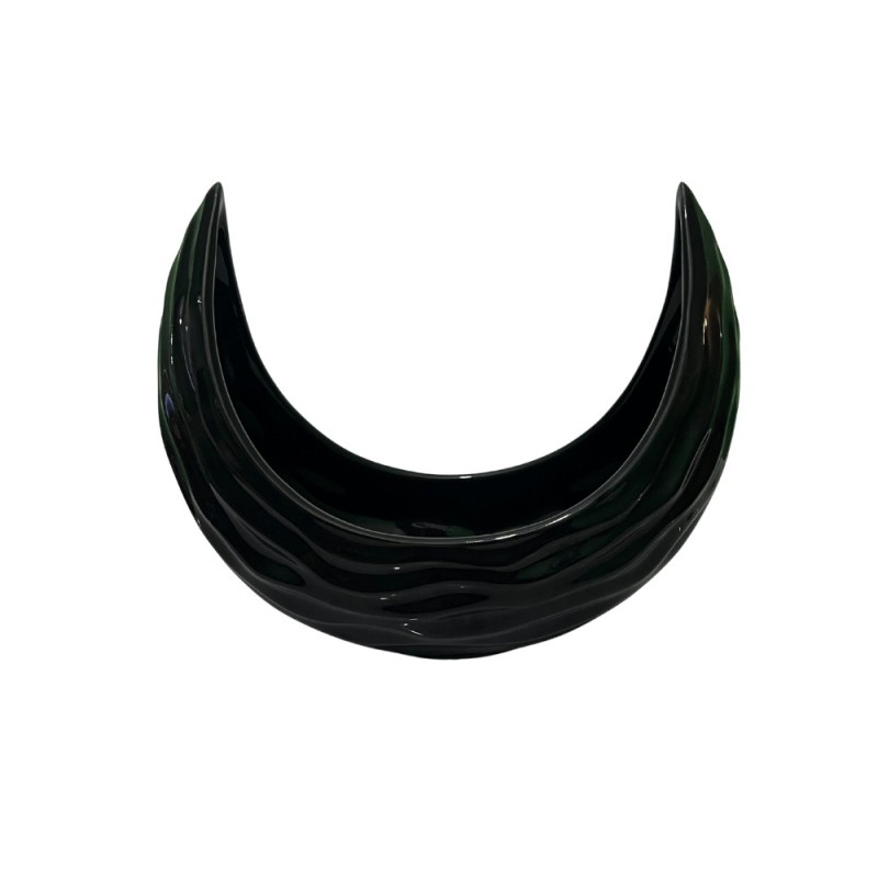 Vaso porta fiori in porcellana modello Luna Nero cm 23x11x19 h
