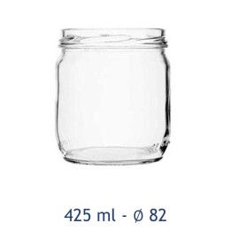Barattolo vetro 425 ml con bocca larga da 82 mm