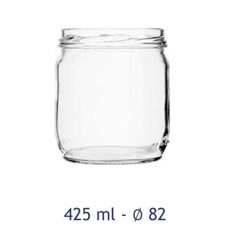 Barattolo vetro 425 ml con bocca larga da 82 mm