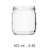 Barattolo vetro 425 ml con bocca larga da 82 mm